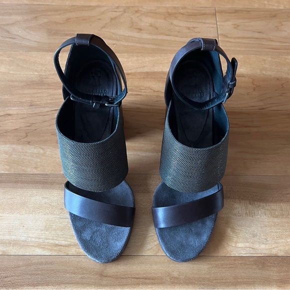 Brunello Cucinelli leather block heel sandals - Picture 3 of 13